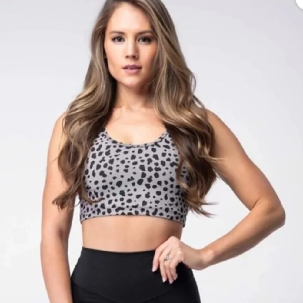 Balance Athletica Ascend Top | Snow Leopard Midnight, Size Medium